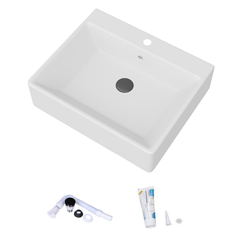 White Rectangular Trough Bathroom Sink Modern Trough Bathroom Sink 20"L x 14"W x 5"H Clearhalo 'Bathroom Remodel & Bathroom Fixtures' 'Bathroom Sinks & Faucet Components' 'Bathroom Sinks' 'bathroom_sink' 'Home Improvement' 'home_improvement' 'home_improvement_bathroom_sink' 6694896