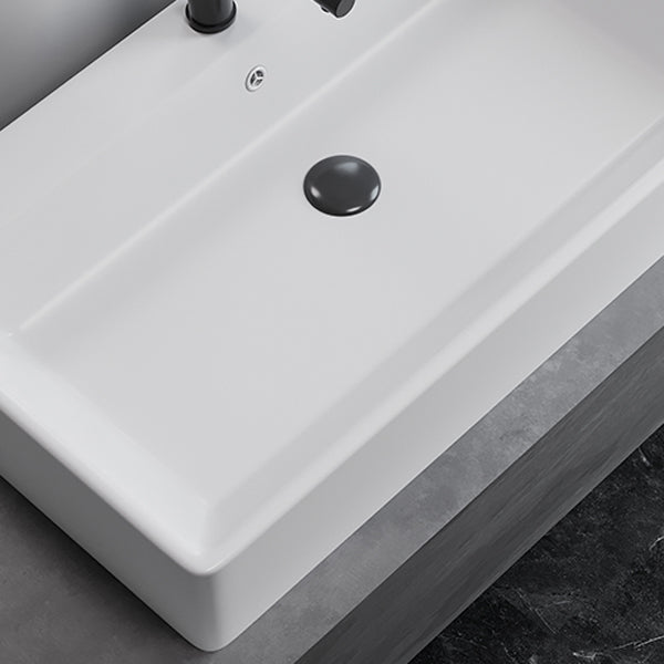 White Rectangular Trough Bathroom Sink Modern Trough Bathroom Sink Clearhalo 'Bathroom Remodel & Bathroom Fixtures' 'Bathroom Sinks & Faucet Components' 'Bathroom Sinks' 'bathroom_sink' 'Home Improvement' 'home_improvement' 'home_improvement_bathroom_sink' 6694899