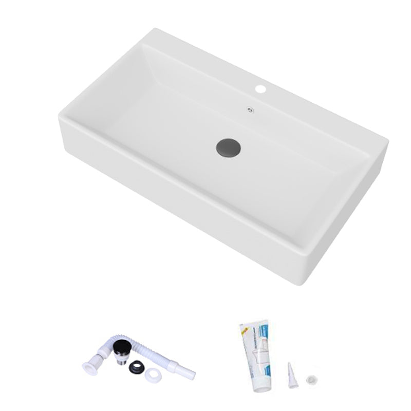 White Rectangular Trough Bathroom Sink Modern Trough Bathroom Sink 29"L x 19"W x 6"H Clearhalo 'Bathroom Remodel & Bathroom Fixtures' 'Bathroom Sinks & Faucet Components' 'Bathroom Sinks' 'bathroom_sink' 'Home Improvement' 'home_improvement' 'home_improvement_bathroom_sink' 6694912