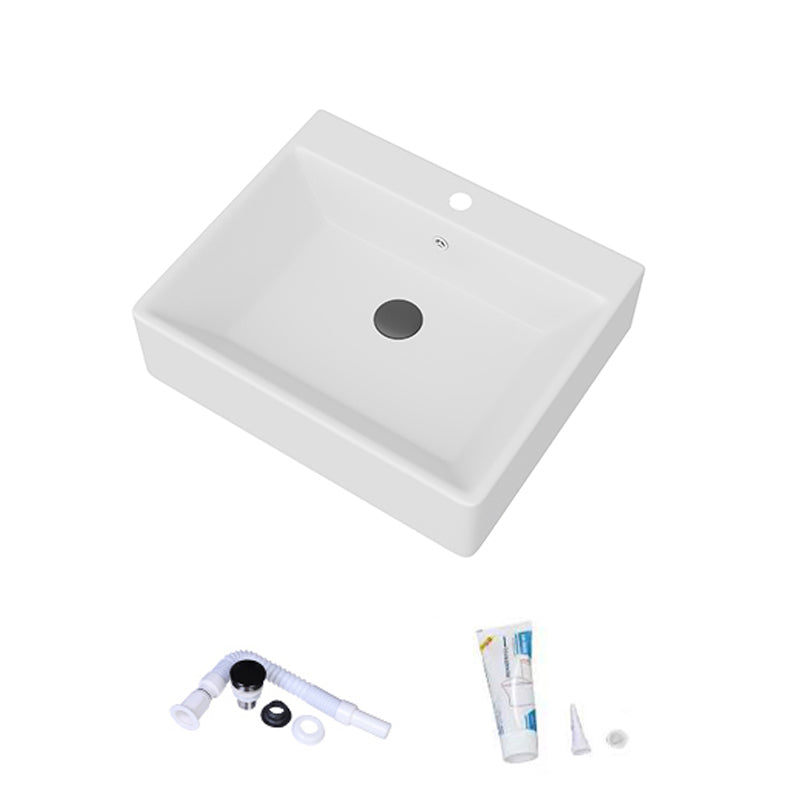 White Rectangular Trough Bathroom Sink Modern Trough Bathroom Sink 22"L x 17"W x 6"H Clearhalo 'Bathroom Remodel & Bathroom Fixtures' 'Bathroom Sinks & Faucet Components' 'Bathroom Sinks' 'bathroom_sink' 'Home Improvement' 'home_improvement' 'home_improvement_bathroom_sink' 6694914