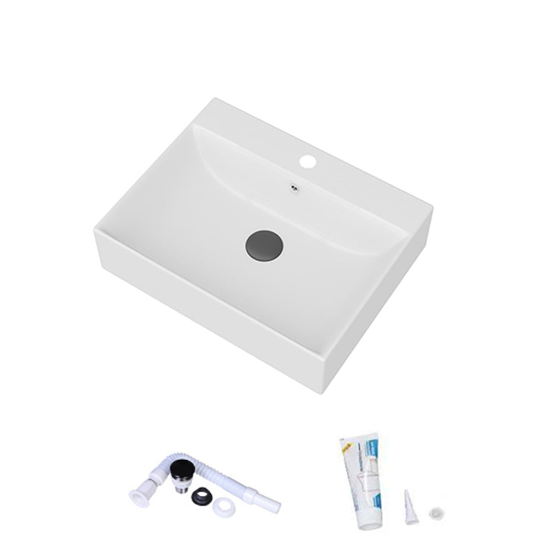 White Rectangular Trough Bathroom Sink Modern Trough Bathroom Sink 22"L x 12"W x 6"H Clearhalo 'Bathroom Remodel & Bathroom Fixtures' 'Bathroom Sinks & Faucet Components' 'Bathroom Sinks' 'bathroom_sink' 'Home Improvement' 'home_improvement' 'home_improvement_bathroom_sink' 6694917