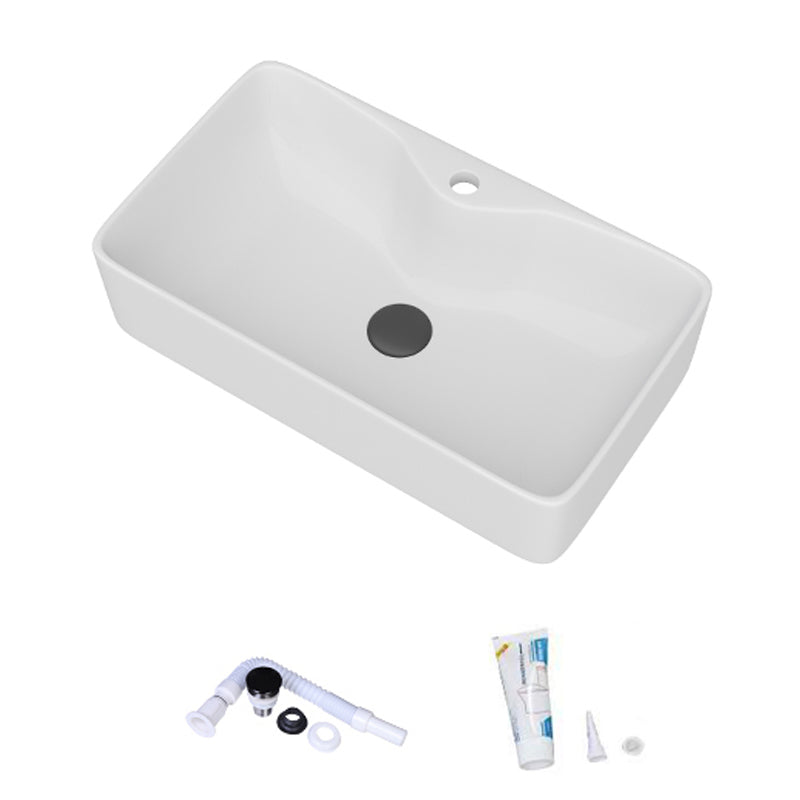 White Rectangular Trough Bathroom Sink Modern Trough Bathroom Sink 22"L x 12"W x 5"H Clearhalo 'Bathroom Remodel & Bathroom Fixtures' 'Bathroom Sinks & Faucet Components' 'Bathroom Sinks' 'bathroom_sink' 'Home Improvement' 'home_improvement' 'home_improvement_bathroom_sink' 6694918