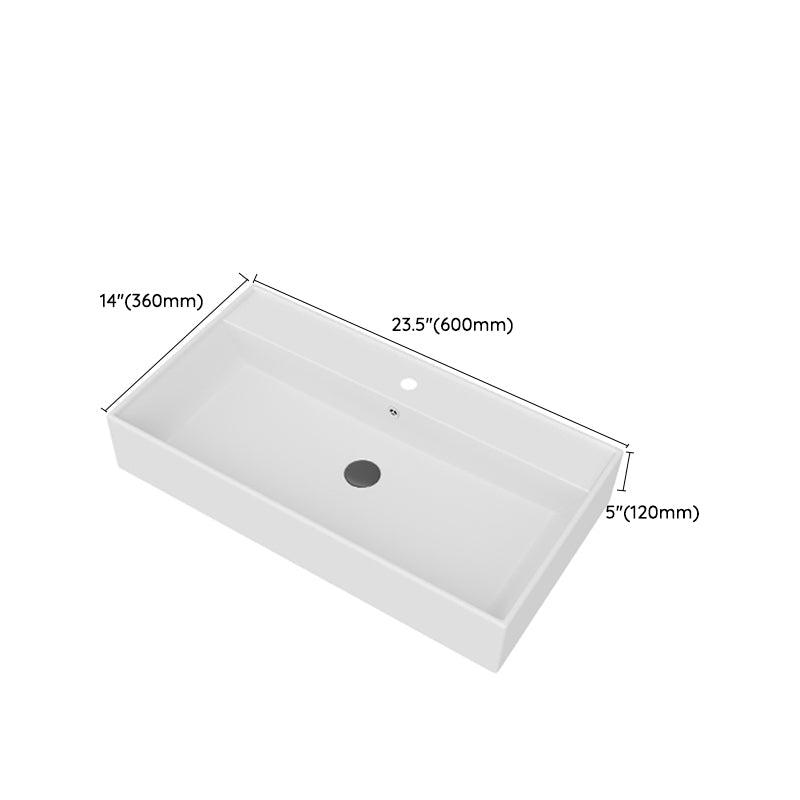 White Rectangular Trough Bathroom Sink Modern Trough Bathroom Sink Clearhalo 'Bathroom Remodel & Bathroom Fixtures' 'Bathroom Sinks & Faucet Components' 'Bathroom Sinks' 'bathroom_sink' 'Home Improvement' 'home_improvement' 'home_improvement_bathroom_sink' 6694935