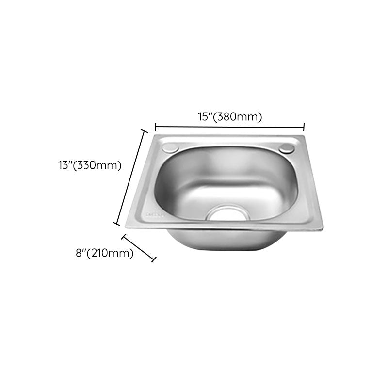 Modern Style Kitchen Sink Stainless Steel Single Bowl Kitchen Sink with Basket Strainer Clearhalo 'Home Improvement' 'home_improvement' 'home_improvement_kitchen_sinks' 'Kitchen Remodel & Kitchen Fixtures' 'Kitchen Sinks & Faucet Components' 'Kitchen Sinks' 'kitchen_sinks' 6695151
