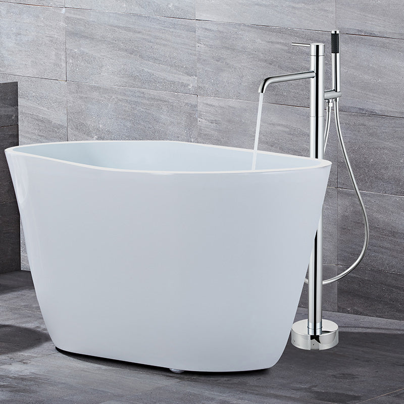 Modern Floor Mounted Metal Freestanding Tub Filler One Handle Freestanding Tub Filler Trim Clearhalo 'Bathroom Remodel & Bathroom Fixtures' 'Bathtub Faucets' 'bathtub_faucets' 'Home Improvement' 'home_improvement' 'home_improvement_bathtub_faucets' 6695267