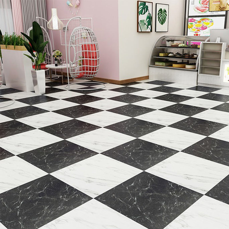 PVC Flooring Peel & Stick Stone Design Square Vinyl Flooring for Living Room White-Black Clearhalo 'Flooring 'Home Improvement' 'home_improvement' 'home_improvement_vinyl_flooring' 'Vinyl Flooring' 'vinyl_flooring' Walls and Ceiling' 6695408