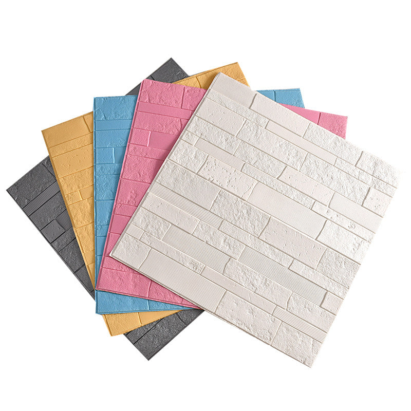 Colorful 3D Embossed Wall Panel Waterproof Faux Stone Wall Tile Clearhalo 'Flooring 'Home Improvement' 'home_improvement' 'home_improvement_wall_paneling' 'Wall Paneling' 'wall_paneling' 'Walls & Ceilings' Walls and Ceiling' 6695680