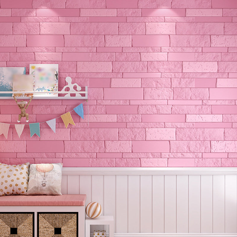 Colorful 3D Embossed Wall Panel Waterproof Faux Stone Wall Tile Pink Textured Clearhalo 'Flooring 'Home Improvement' 'home_improvement' 'home_improvement_wall_paneling' 'Wall Paneling' 'wall_paneling' 'Walls & Ceilings' Walls and Ceiling' 6695686