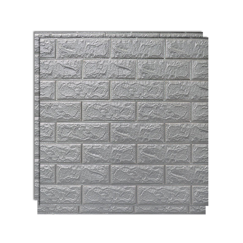 3D Embossed Wall Panel Colorful Waterproof Foam Indoor Wall Tile Silver Gray Clearhalo 'Flooring 'Home Improvement' 'home_improvement' 'home_improvement_wall_paneling' 'Wall Paneling' 'wall_paneling' 'Walls & Ceilings' Walls and Ceiling' 6695736