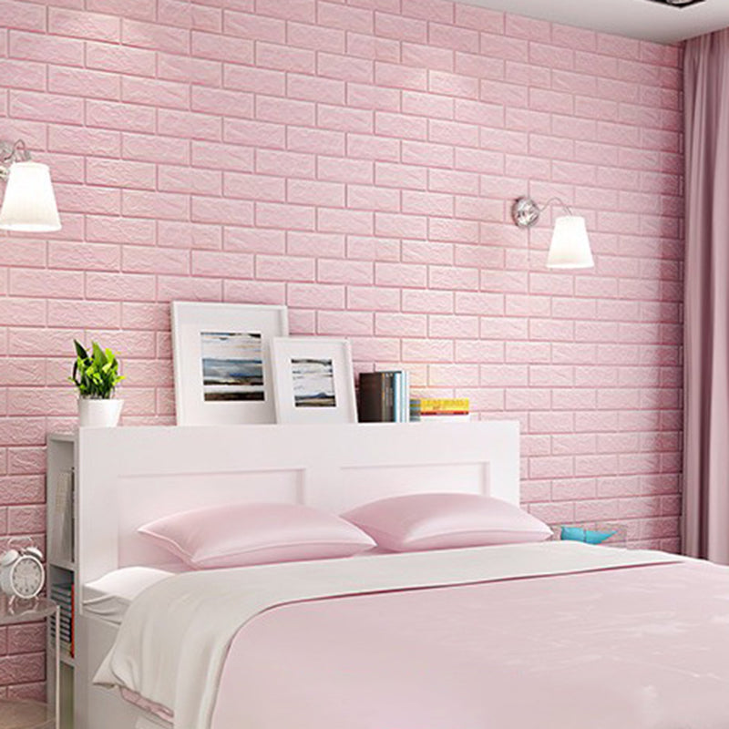 3D Embossed Wall Panel Colorful Waterproof Foam Indoor Wall Tile Pink 0.28" 20-Piece Set Clearhalo 'Flooring 'Home Improvement' 'home_improvement' 'home_improvement_wall_paneling' 'Wall Paneling' 'wall_paneling' 'Walls & Ceilings' Walls and Ceiling' 6695753