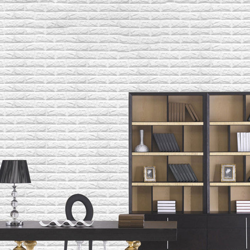 3D Embossed Wall Panel Colorful Waterproof Foam Indoor Wall Tile White 0.28" 20-Piece Set Clearhalo 'Flooring 'Home Improvement' 'home_improvement' 'home_improvement_wall_paneling' 'Wall Paneling' 'wall_paneling' 'Walls & Ceilings' Walls and Ceiling' 6695756