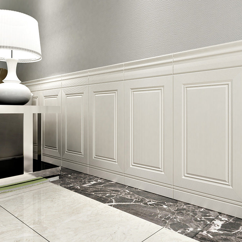Modern Style Interior Wall Paneling Peel and Stick Geometric Texture Wall Paneling White 30.3" 50-Piece Set Clearhalo 'Flooring 'Home Improvement' 'home_improvement' 'home_improvement_wall_paneling' 'Wall Paneling' 'wall_paneling' 'Walls & Ceilings' Walls and Ceiling' 6697526