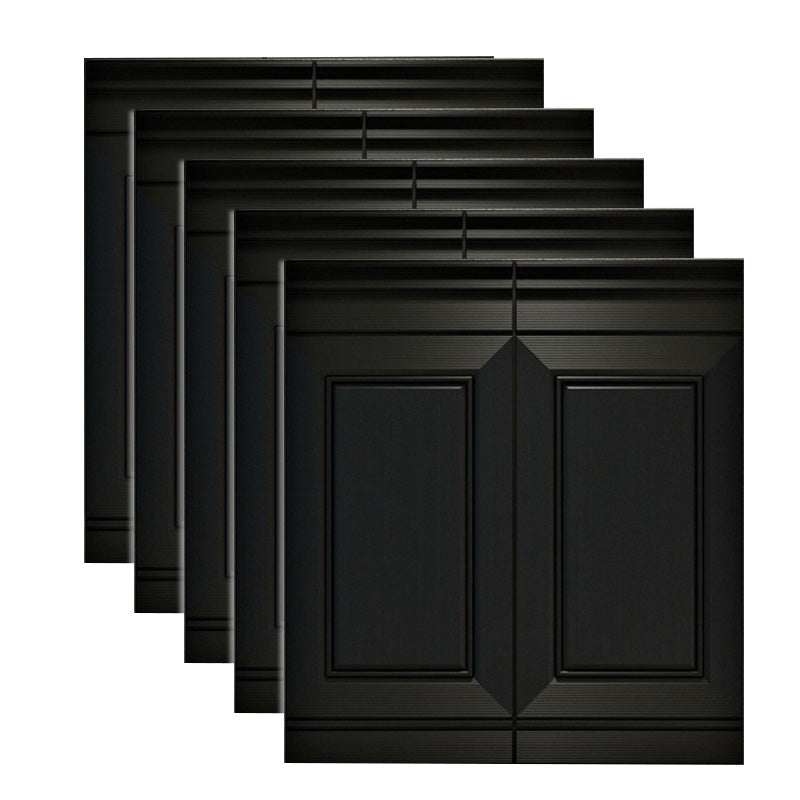 Modern Style Interior Wall Paneling Peel and Stick Geometric Texture Wall Paneling Black 2'11\ (90cm) Clearhalo 'Flooring 'Home Improvement' 'home_improvement' 'home_improvement_wall_paneling' 'Wall Paneling' 'wall_paneling' 'Walls & Ceilings' Walls and Ceiling' 6697539
