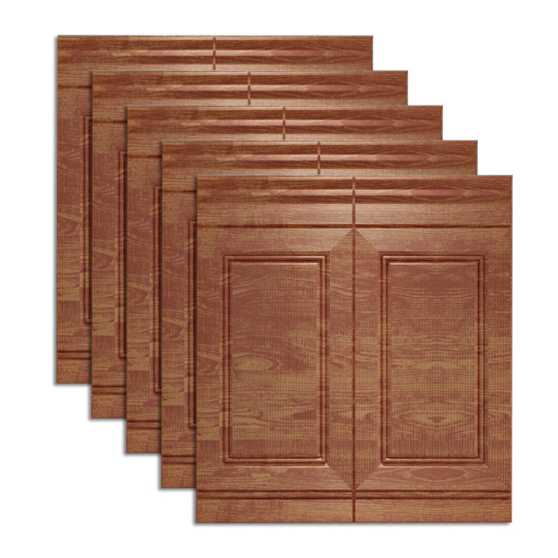 Modern Style Interior Wall Paneling Peel and Stick Geometric Texture Wall Paneling Red Brown 2'11\ (90cm) Clearhalo 'Flooring 'Home Improvement' 'home_improvement' 'home_improvement_wall_paneling' 'Wall Paneling' 'wall_paneling' 'Walls & Ceilings' Walls and Ceiling' 6697543