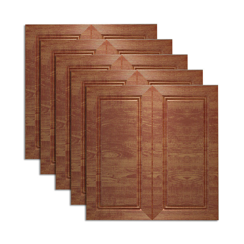 Modern Style Interior Wall Paneling Peel and Stick Geometric Texture Wall Paneling Red Brown 2'4\ (70cm) Clearhalo 'Flooring 'Home Improvement' 'home_improvement' 'home_improvement_wall_paneling' 'Wall Paneling' 'wall_paneling' 'Walls & Ceilings' Walls and Ceiling' 6697545