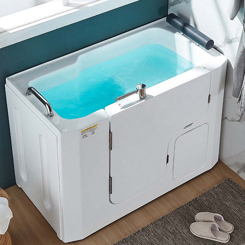 Walk-In Soaking/Air/Whirlpool Bathtub Acrylic Rectangle Back to Wall Bathtub 51"L x 27"W x 35"H Tub Only Left Clearhalo 'Bathroom Remodel & Bathroom Fixtures' 'Bathtubs' 'Home Improvement' 'home_improvement' 'home_improvement_bathtubs' 'Showers & Bathtubs' 6708010