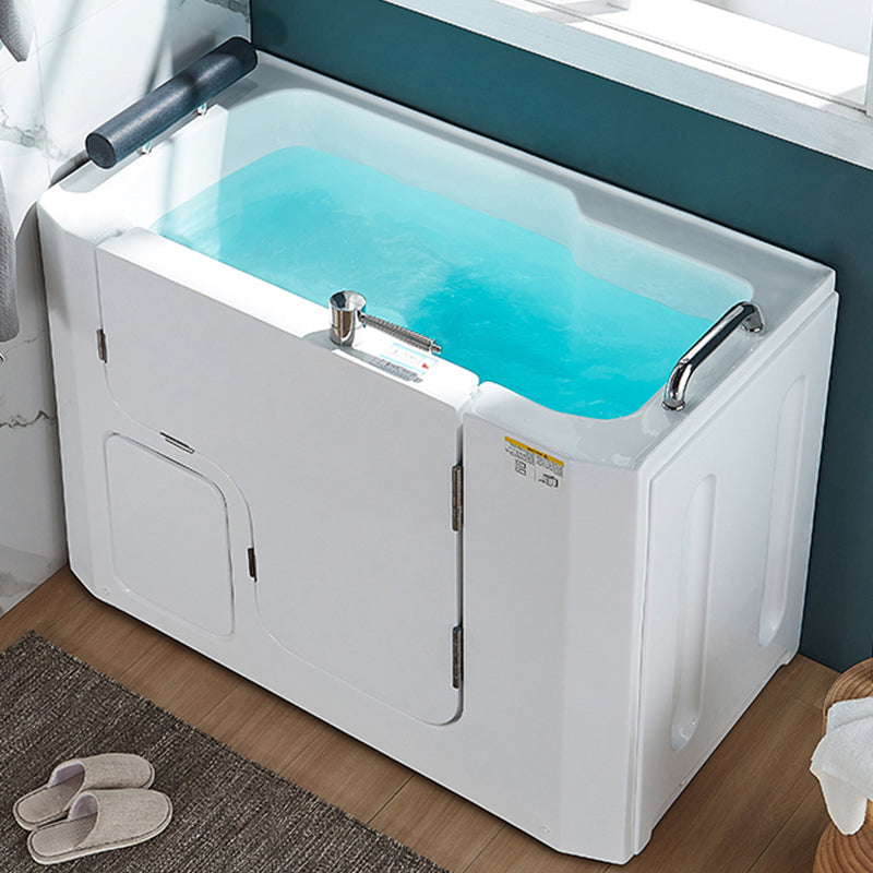 Walk-In Soaking/Air/Whirlpool Bathtub Acrylic Rectangle Back to Wall Bathtub Tub Only Right Clearhalo 'Bathroom Remodel & Bathroom Fixtures' 'Bathtubs' 'Home Improvement' 'home_improvement' 'home_improvement_bathtubs' 'Showers & Bathtubs' 6708011