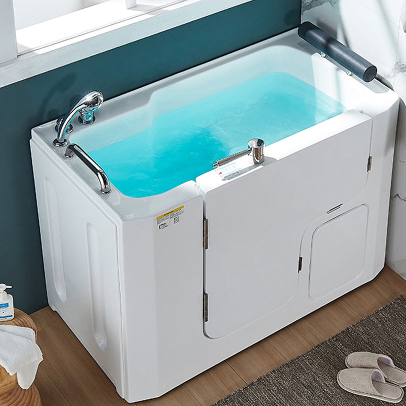 Walk-In Soaking/Air/Whirlpool Bathtub Acrylic Rectangle Back to Wall Bathtub 51"L x 27"W x 35"H Faucet Included Left Clearhalo 'Bathroom Remodel & Bathroom Fixtures' 'Bathtubs' 'Home Improvement' 'home_improvement' 'home_improvement_bathtubs' 'Showers & Bathtubs' 6708014