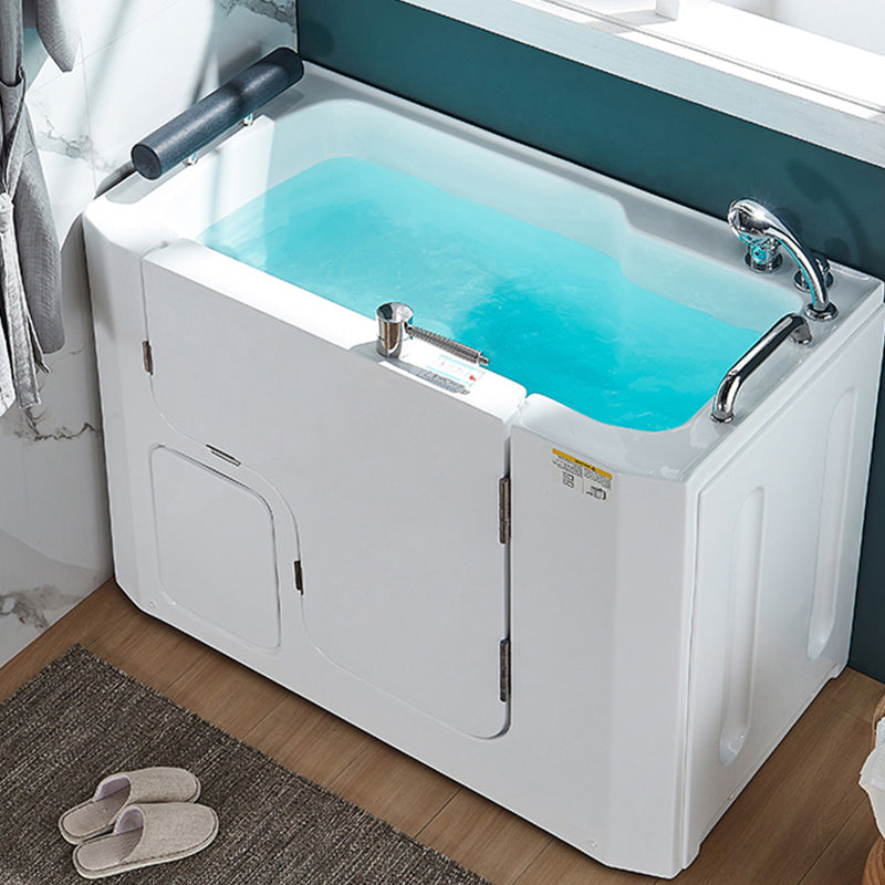 Walk-In Soaking/Air/Whirlpool Bathtub Acrylic Rectangle Back to Wall Bathtub Faucet Included Right Clearhalo 'Bathroom Remodel & Bathroom Fixtures' 'Bathtubs' 'Home Improvement' 'home_improvement' 'home_improvement_bathtubs' 'Showers & Bathtubs' 6708015