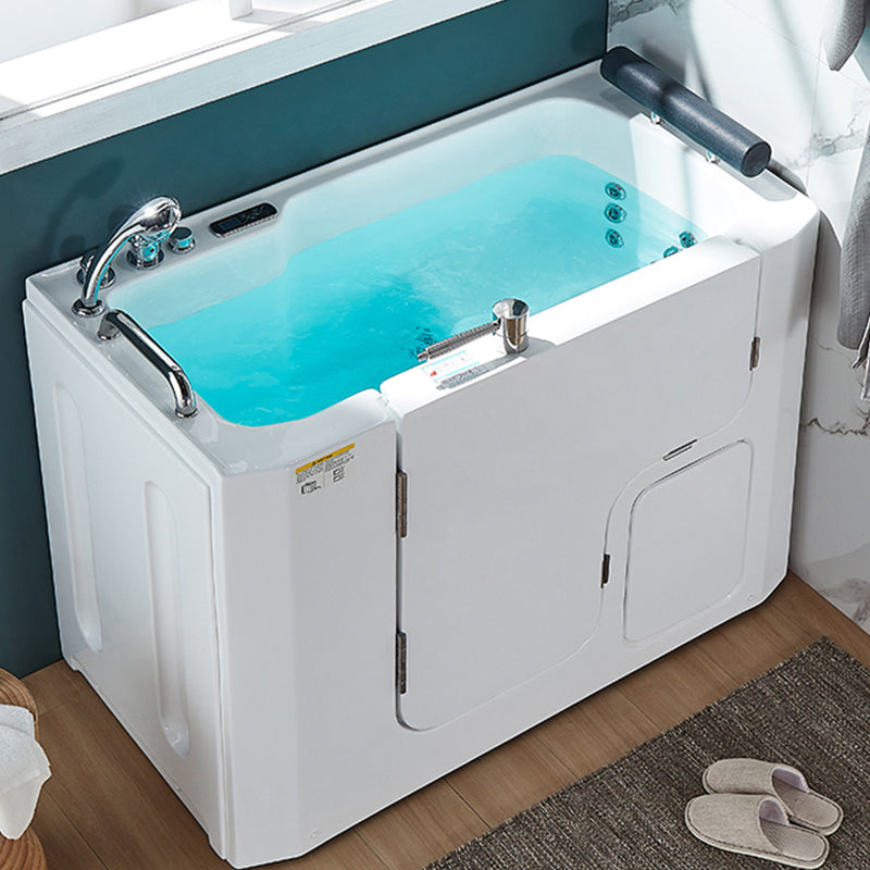 Walk-In Soaking/Air/Whirlpool Bathtub Acrylic Rectangle Back to Wall Bathtub 51"L x 27"W x 35"H Massage & Thermostat Left Clearhalo 'Bathroom Remodel & Bathroom Fixtures' 'Bathtubs' 'Home Improvement' 'home_improvement' 'home_improvement_bathtubs' 'Showers & Bathtubs' 6708017