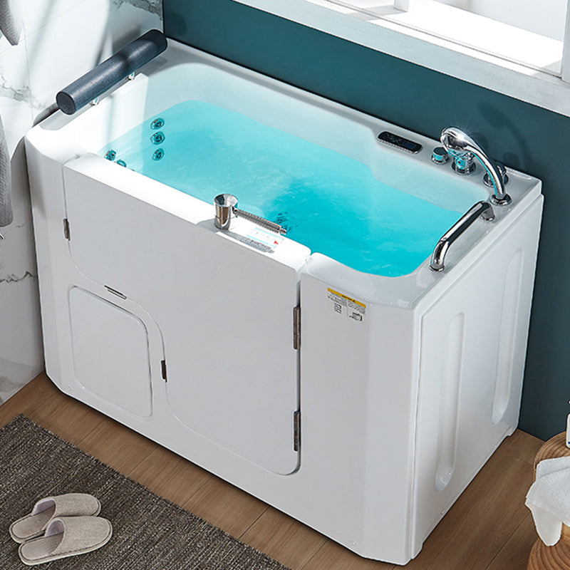 Walk-In Soaking/Air/Whirlpool Bathtub Acrylic Rectangle Back to Wall Bathtub 51"L x 27"W x 35"H Massage & Thermostat Right Clearhalo 'Bathroom Remodel & Bathroom Fixtures' 'Bathtubs' 'Home Improvement' 'home_improvement' 'home_improvement_bathtubs' 'Showers & Bathtubs' 6708019