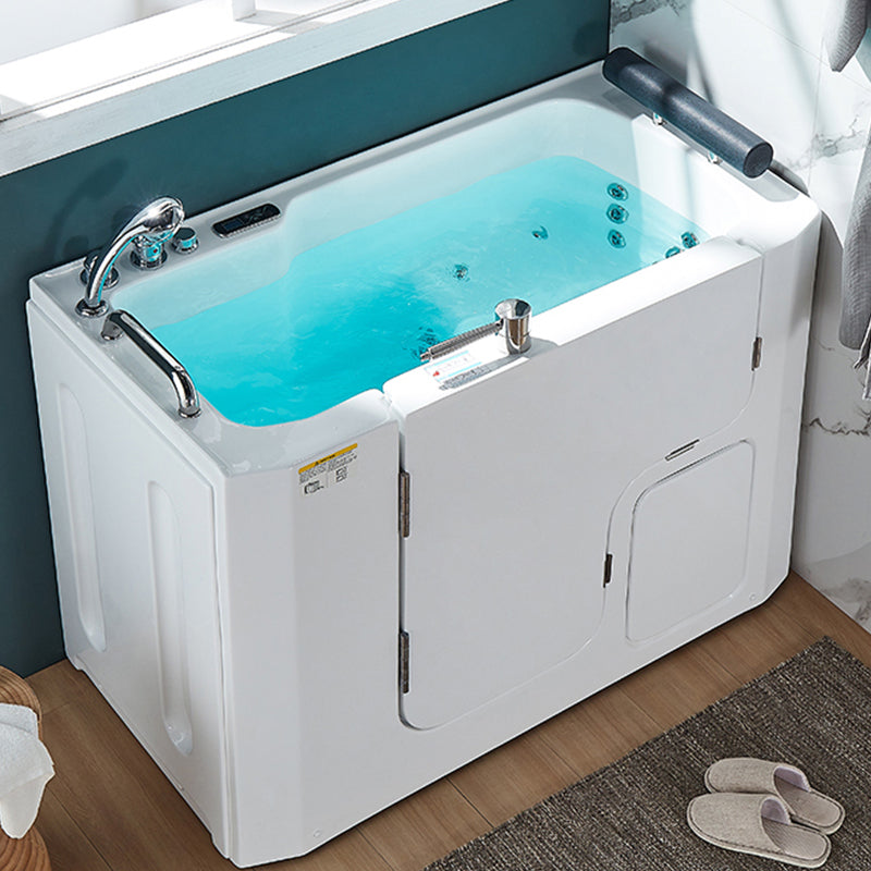 Walk-In Soaking/Air/Whirlpool Bathtub Acrylic Rectangle Back to Wall Bathtub 51"L x 27"W x 35"H Massage & Thermostat & Aerator & Chromatherapy Left Clearhalo 'Bathroom Remodel & Bathroom Fixtures' 'Bathtubs' 'Home Improvement' 'home_improvement' 'home_improvement_bathtubs' 'Showers & Bathtubs' 6708021