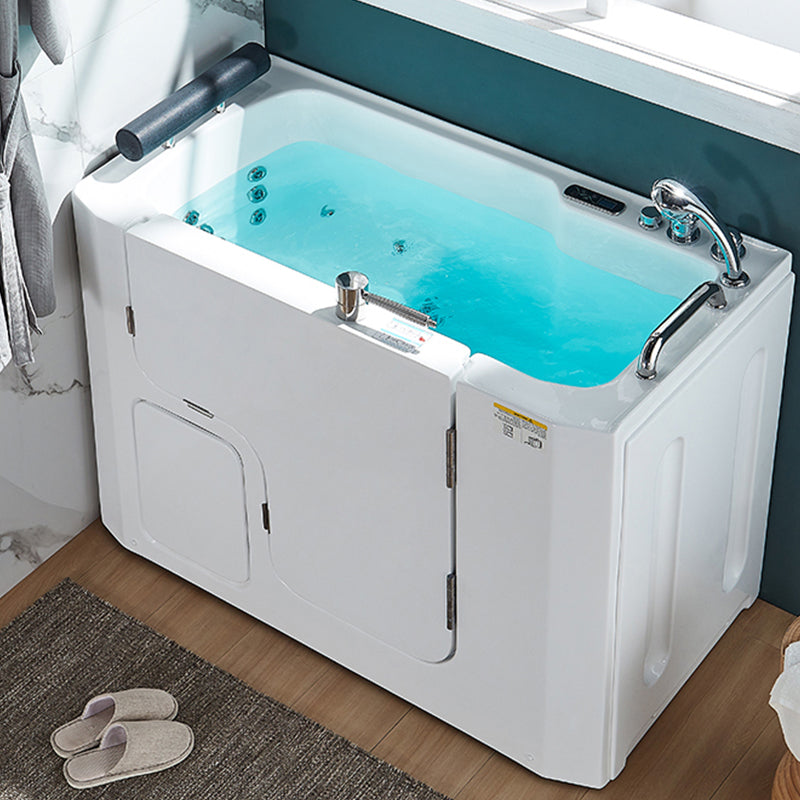 Walk-In Soaking/Air/Whirlpool Bathtub Acrylic Rectangle Back to Wall Bathtub 51"L x 27"W x 35"H Massage & Thermostat & Aerator & Chromatherapy Right Clearhalo 'Bathroom Remodel & Bathroom Fixtures' 'Bathtubs' 'Home Improvement' 'home_improvement' 'home_improvement_bathtubs' 'Showers & Bathtubs' 6708023