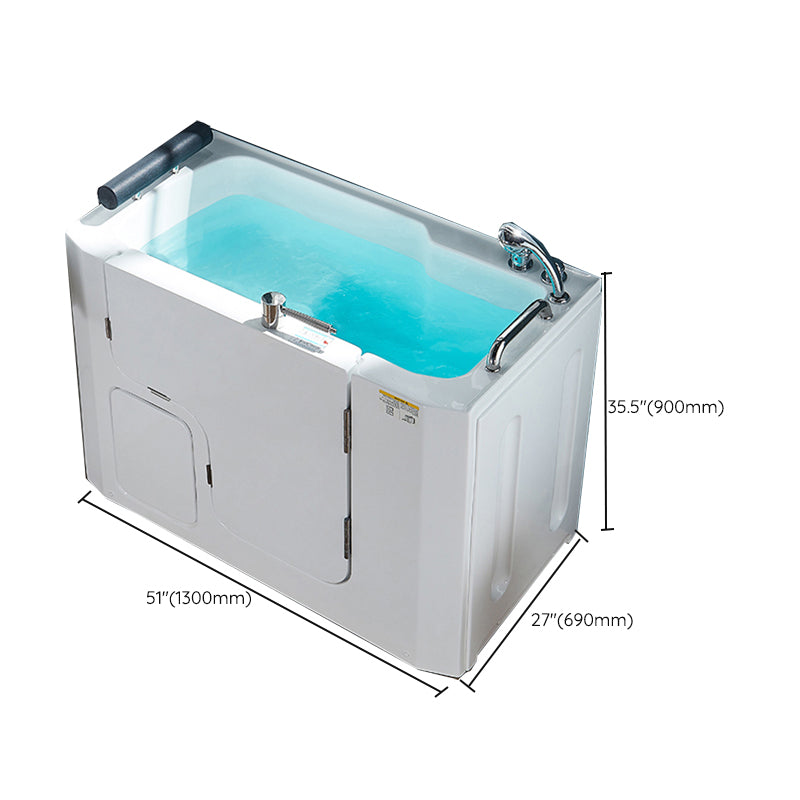 Walk-In Soaking/Air/Whirlpool Bathtub Acrylic Rectangle Back to Wall Bathtub Clearhalo 'Bathroom Remodel & Bathroom Fixtures' 'Bathtubs' 'Home Improvement' 'home_improvement' 'home_improvement_bathtubs' 'Showers & Bathtubs' 6708035