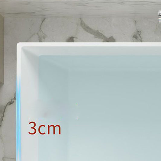 Modern Freestanding Soaking Bathtub Rectangle Acrylic Bathtub in White Clearhalo 'Bathroom Remodel & Bathroom Fixtures' 'Bathtubs' 'Home Improvement' 'home_improvement' 'home_improvement_bathtubs' 'Showers & Bathtubs' 6708095