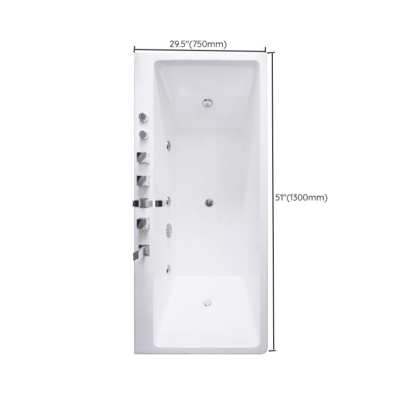 Modern Rectangle Acrylic Embedded Bathtub with Massage Device Clearhalo 'Bathroom Remodel & Bathroom Fixtures' 'Bathtubs' 'Home Improvement' 'home_improvement' 'home_improvement_bathtubs' 'Showers & Bathtubs' 6708129