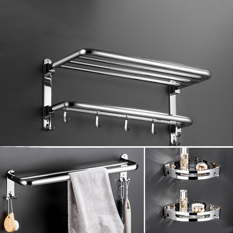 Modern Stainless Steel Towel Bar Bath Shelf Bathroom Accessory Set Clearhalo 'Bathroom Hardware Sets' 'Bathroom Hardware' 'Bathroom Remodel & Bathroom Fixtures' 'bathroom_hardware_sets' 'Home Improvement' 'home_improvement' 'home_improvement_bathroom_hardware_sets' 6708867