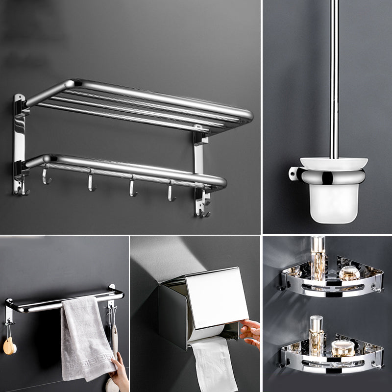 Modern Stainless Steel Towel Bar Bath Shelf Bathroom Accessory Set Clearhalo 'Bathroom Hardware Sets' 'Bathroom Hardware' 'Bathroom Remodel & Bathroom Fixtures' 'bathroom_hardware_sets' 'Home Improvement' 'home_improvement' 'home_improvement_bathroom_hardware_sets' 6708874