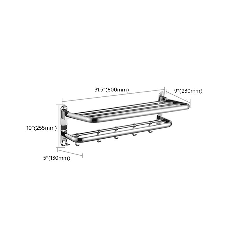 Modern Stainless Steel Towel Bar Bath Shelf Bathroom Accessory Set Clearhalo 'Bathroom Hardware Sets' 'Bathroom Hardware' 'Bathroom Remodel & Bathroom Fixtures' 'bathroom_hardware_sets' 'Home Improvement' 'home_improvement' 'home_improvement_bathroom_hardware_sets' 6708895