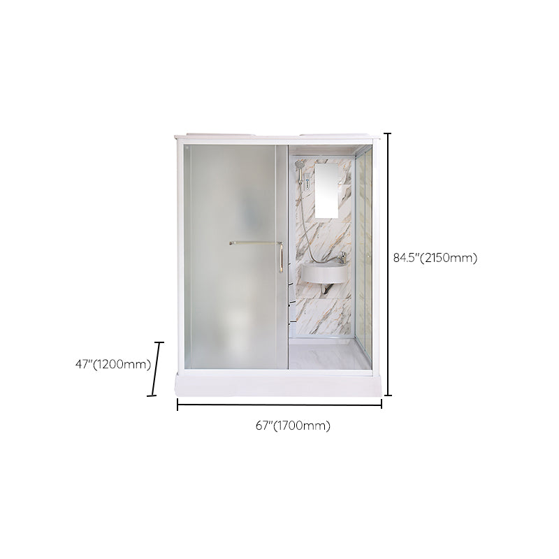 Framed Tempered Glass Shower Enclosure with Pedestal Full-Framed Shower Enclosure Clearhalo 'Bathroom Remodel & Bathroom Fixtures' 'Home Improvement' 'home_improvement' 'home_improvement_shower_stalls_enclosures' 'Shower Stalls & Enclosures' 'shower_stalls_enclosures' 'Showers & Bathtubs' 6713083