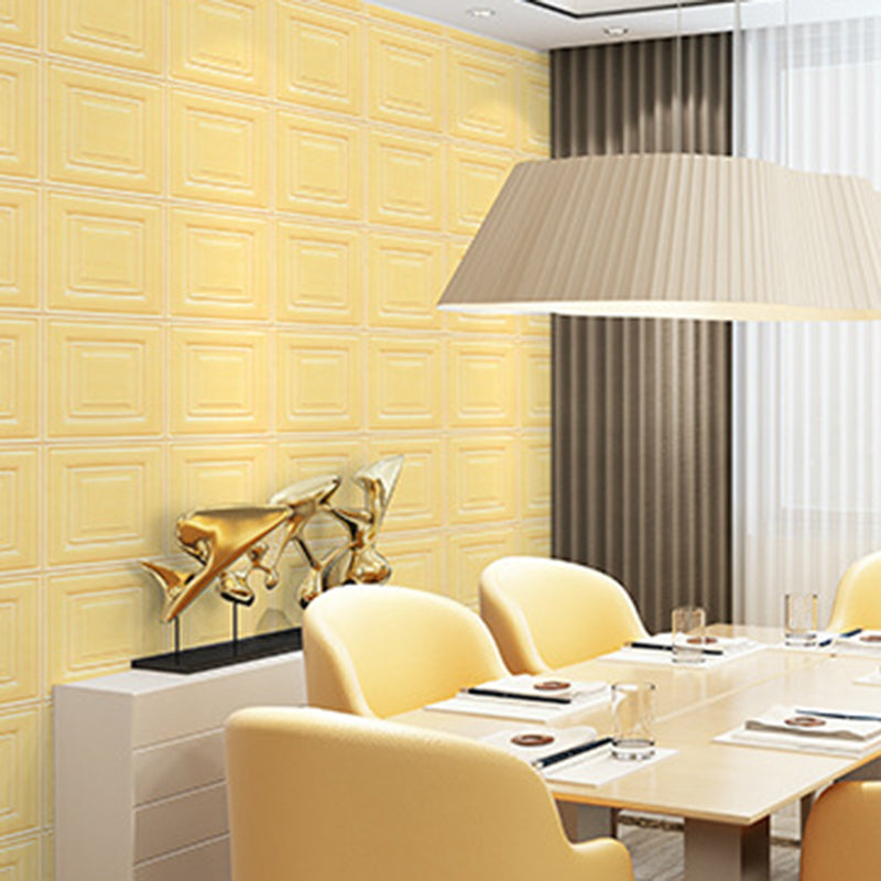 Contemporary Wall Plank 3D Brick Wall Panels, Waterproof Set of 2 Yellow 20-Piece Set Clearhalo 'Flooring 'Home Improvement' 'home_improvement' 'home_improvement_wall_paneling' 'Wall Paneling' 'wall_paneling' 'Walls & Ceilings' Walls and Ceiling' 6713180