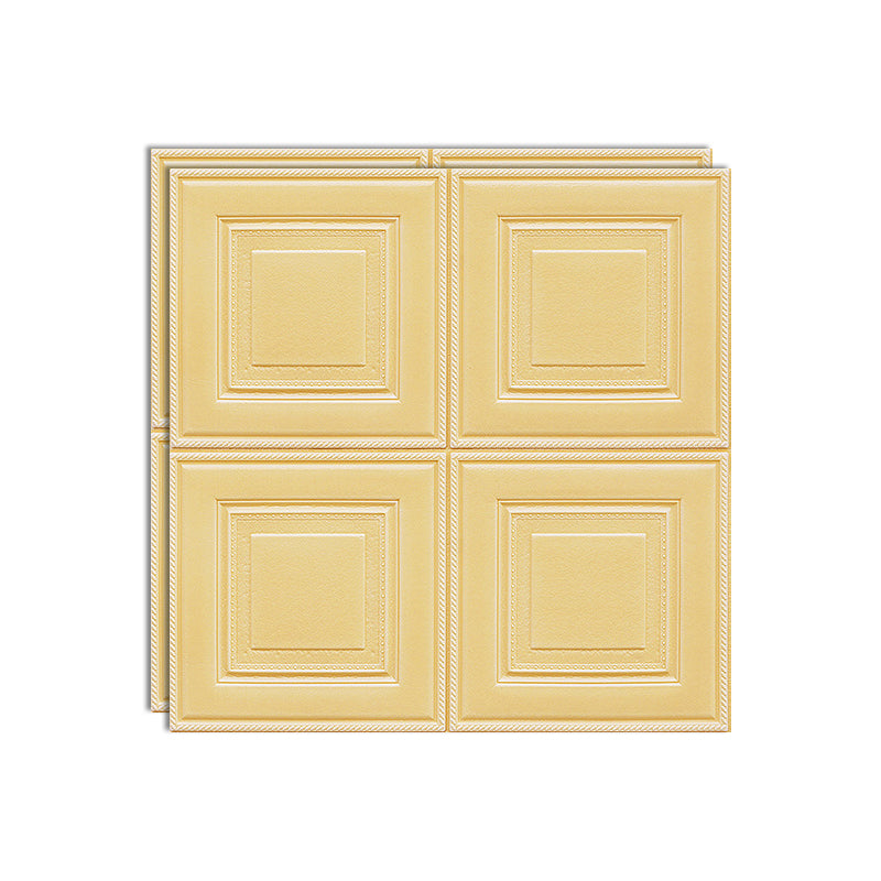 Contemporary Wall Plank 3D Brick Wall Panels, Waterproof Set of 2 Yellow Clearhalo 'Flooring 'Home Improvement' 'home_improvement' 'home_improvement_wall_paneling' 'Wall Paneling' 'wall_paneling' 'Walls & Ceilings' Walls and Ceiling' 6713183