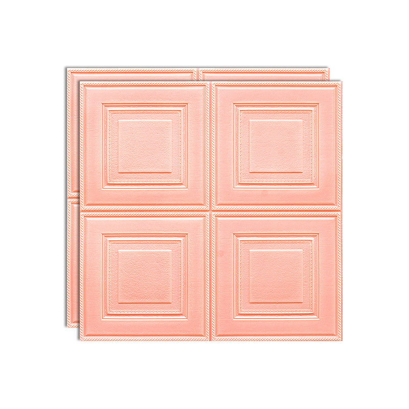 Contemporary Wall Plank 3D Brick Wall Panels, Waterproof Set of 2 Pink Clearhalo 'Flooring 'Home Improvement' 'home_improvement' 'home_improvement_wall_paneling' 'Wall Paneling' 'wall_paneling' 'Walls & Ceilings' Walls and Ceiling' 6713186