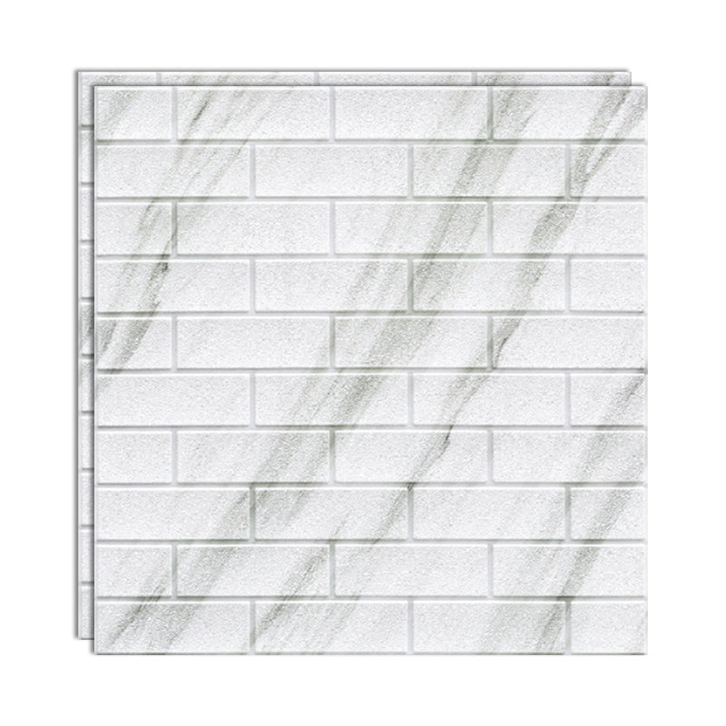 Industrial Wall Plank, 3D Brick Bathroom Wall Panels Set of 2 Gray-White Clearhalo 'Flooring 'Home Improvement' 'home_improvement' 'home_improvement_wall_paneling' 'Wall Paneling' 'wall_paneling' 'Walls & Ceilings' Walls and Ceiling' 6713195