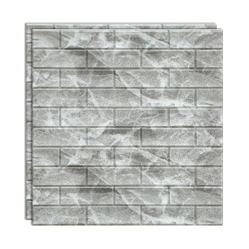 Industrial Wall Plank, 3D Brick Bathroom Wall Panels Set of 2 Grey Clearhalo 'Flooring 'Home Improvement' 'home_improvement' 'home_improvement_wall_paneling' 'Wall Paneling' 'wall_paneling' 'Walls & Ceilings' Walls and Ceiling' 6713198