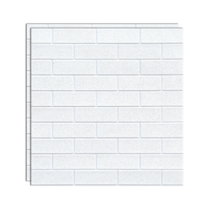 Industrial Wall Plank, 3D Brick Bathroom Wall Panels Set of 2 White Clearhalo 'Flooring 'Home Improvement' 'home_improvement' 'home_improvement_wall_paneling' 'Wall Paneling' 'wall_paneling' 'Walls & Ceilings' Walls and Ceiling' 6713201