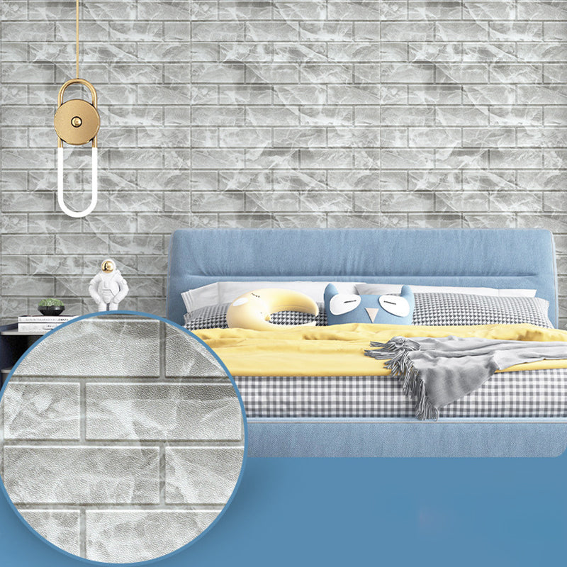 Industrial Wall Plank, 3D Brick Bathroom Wall Panels Set of 2 Grey 20-Piece Set Clearhalo 'Flooring 'Home Improvement' 'home_improvement' 'home_improvement_wall_paneling' 'Wall Paneling' 'wall_paneling' 'Walls & Ceilings' Walls and Ceiling' 6713205