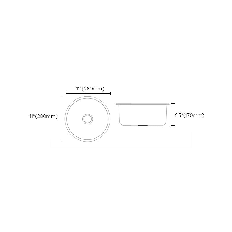 Contemporary Kitchen Sink Stainless Steel Kitchen Sink with Round Shape Clearhalo 'Home Improvement' 'home_improvement' 'home_improvement_kitchen_sinks' 'Kitchen Remodel & Kitchen Fixtures' 'Kitchen Sinks & Faucet Components' 'Kitchen Sinks' 'kitchen_sinks' 6713677