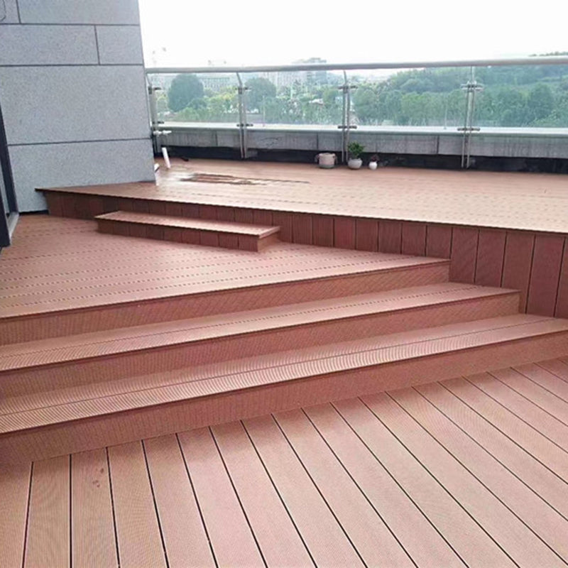Modern Wooden Outdoor Striped Pattern Embossed Deck Plank Floor Board Brown Clearhalo 'Home Improvement' 'home_improvement' 'home_improvement_outdoor_deck_tiles_planks' 'Outdoor Deck Tiles & Planks' 'Outdoor Flooring & Tile' 'Outdoor Remodel' 'outdoor_deck_tiles_planks' 6713705