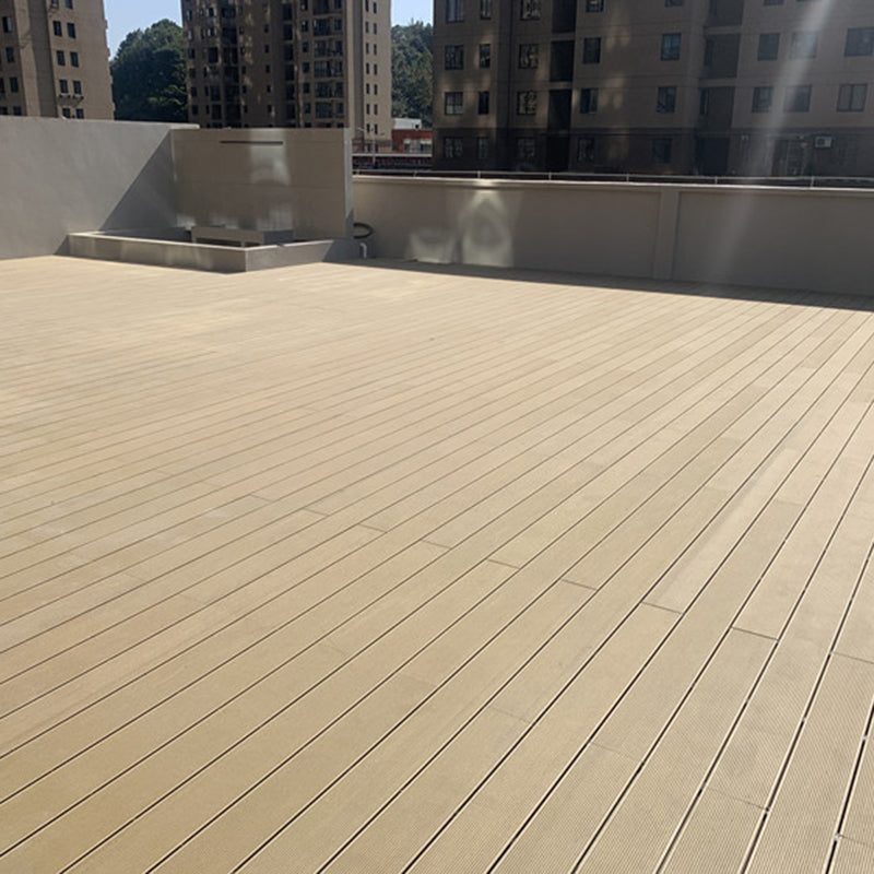 Modern Wooden Outdoor Striped Pattern Embossed Deck Plank Floor Board Khaki Clearhalo 'Home Improvement' 'home_improvement' 'home_improvement_outdoor_deck_tiles_planks' 'Outdoor Deck Tiles & Planks' 'Outdoor Flooring & Tile' 'Outdoor Remodel' 'outdoor_deck_tiles_planks' 6713706