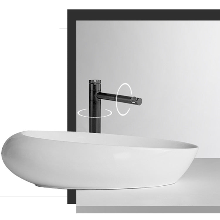 Modern Bathroom Sink Porcelain Oval-Shape Vessel Bathroom Sink with Pop-Up Drain Clearhalo 'Bathroom Remodel & Bathroom Fixtures' 'Bathroom Sinks & Faucet Components' 'Bathroom Sinks' 'bathroom_sink' 'Home Improvement' 'home_improvement' 'home_improvement_bathroom_sink' 6713760