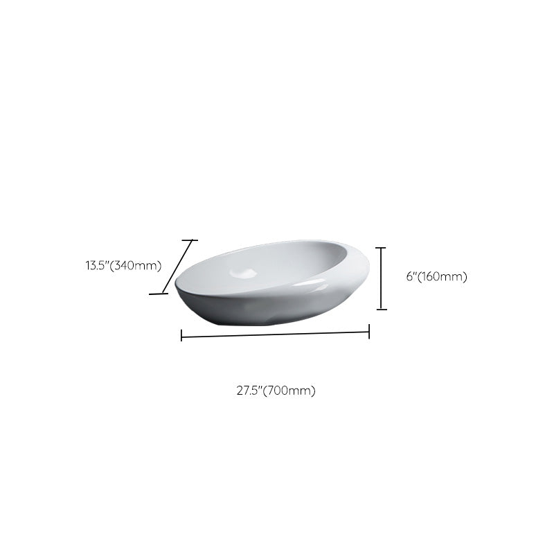 Modern Bathroom Sink Porcelain Oval-Shape Vessel Bathroom Sink with Pop-Up Drain Clearhalo 'Bathroom Remodel & Bathroom Fixtures' 'Bathroom Sinks & Faucet Components' 'Bathroom Sinks' 'bathroom_sink' 'Home Improvement' 'home_improvement' 'home_improvement_bathroom_sink' 6713766