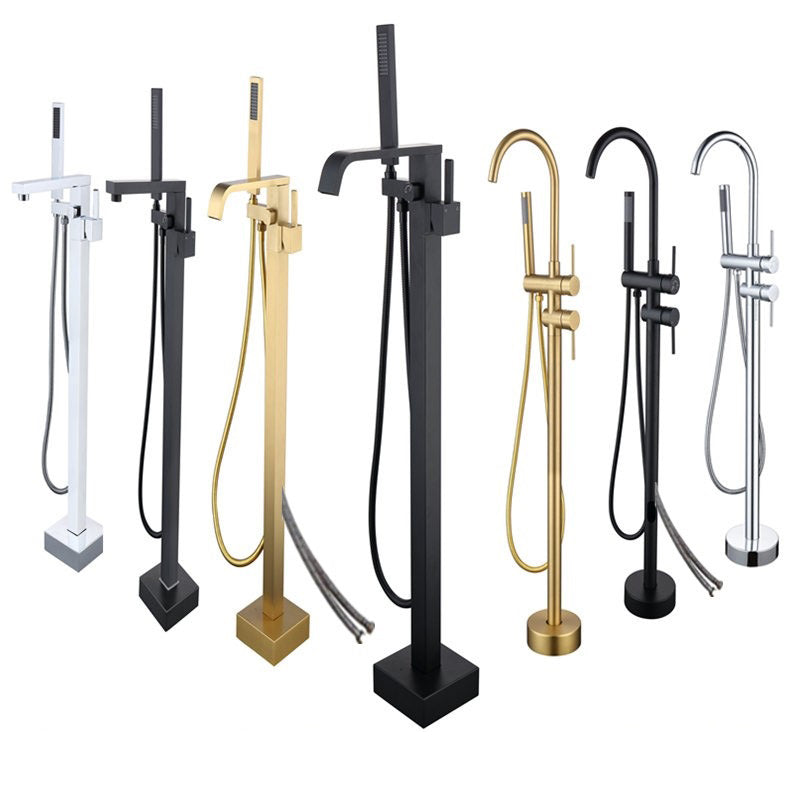 Floor Mounted Metal Freestanding Tub Filler 1 Handle Freestanding Bathtub Faucet Clearhalo 'Bathroom Remodel & Bathroom Fixtures' 'Bathtub Faucets' 'bathtub_faucets' 'Home Improvement' 'home_improvement' 'home_improvement_bathtub_faucets' 6714517