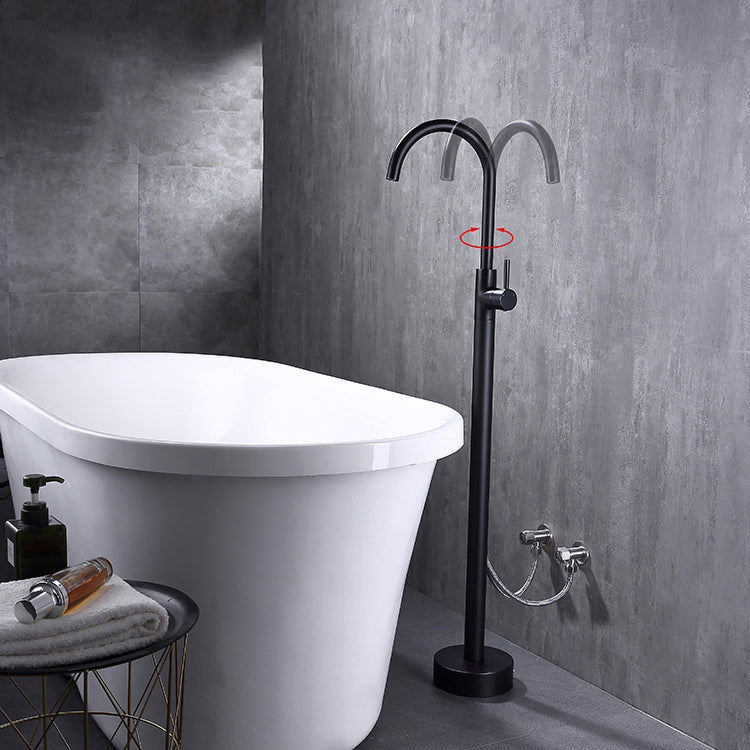 Floor Mounted Metal Freestanding Tub Filler 1 Handle Freestanding Bathtub Faucet Clearhalo 'Bathroom Remodel & Bathroom Fixtures' 'Bathtub Faucets' 'bathtub_faucets' 'Home Improvement' 'home_improvement' 'home_improvement_bathtub_faucets' 6714531