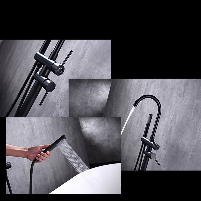 Floor Mounted Metal Freestanding Tub Filler 1 Handle Freestanding Bathtub Faucet Clearhalo 'Bathroom Remodel & Bathroom Fixtures' 'Bathtub Faucets' 'bathtub_faucets' 'Home Improvement' 'home_improvement' 'home_improvement_bathtub_faucets' 6714533