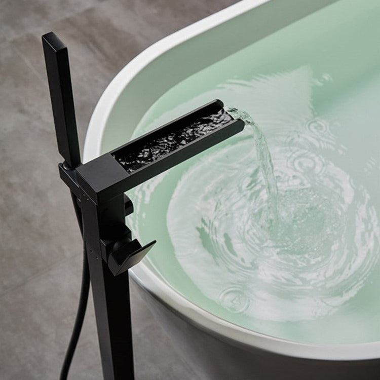 Floor Mounted Metal Freestanding Tub Filler 1 Handle Freestanding Bathtub Faucet Clearhalo 'Bathroom Remodel & Bathroom Fixtures' 'Bathtub Faucets' 'bathtub_faucets' 'Home Improvement' 'home_improvement' 'home_improvement_bathtub_faucets' 6714537